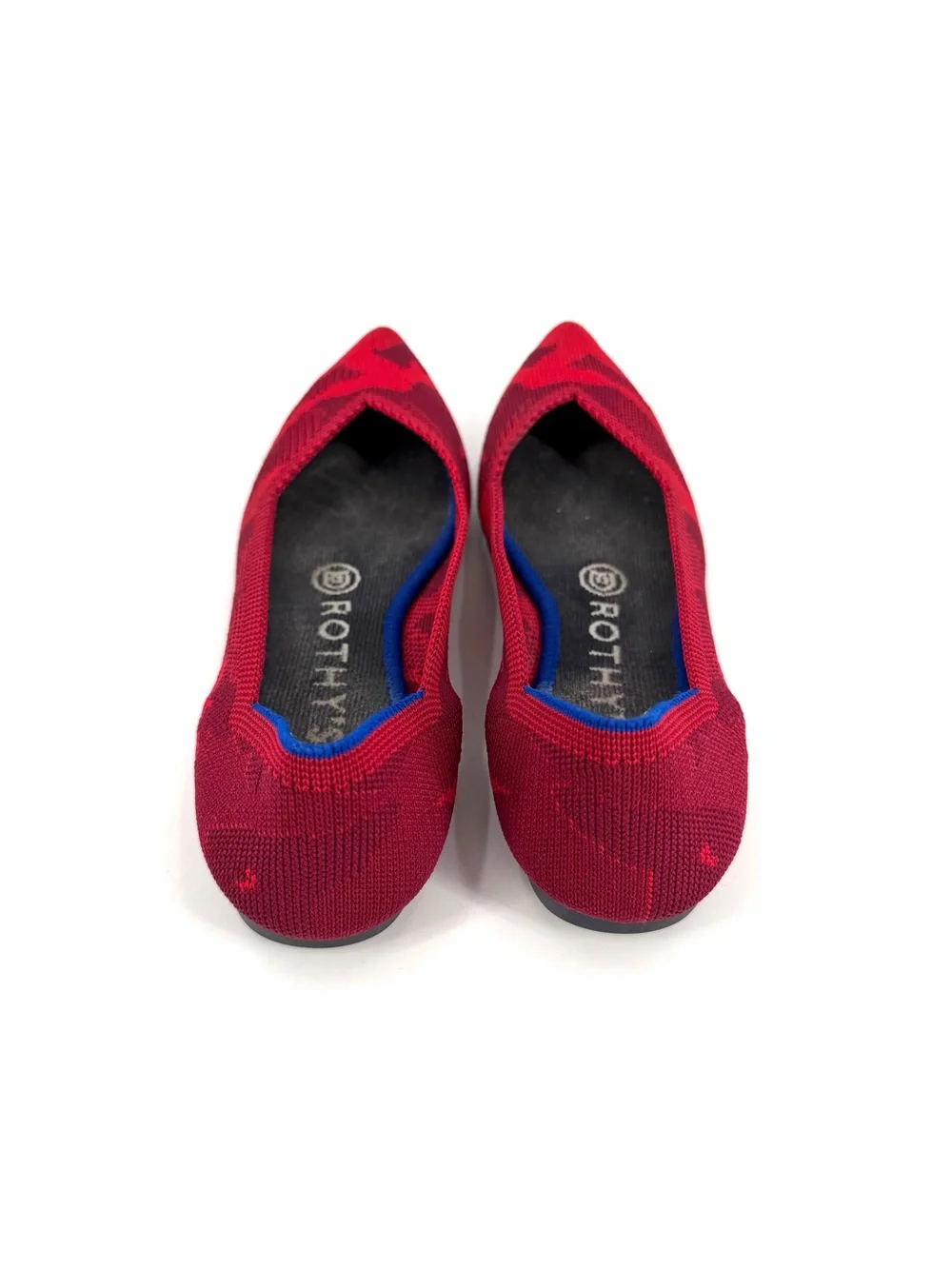 ROTHY’S Red Camo Knit Point Toe Slip On Limited Edition Ballet Flat Casual Shoes